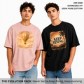 THE EVOLUTION PACK – Pack of 2 Printed Oversized T-Shirts | 240 GSM | 100% Pure Cotton