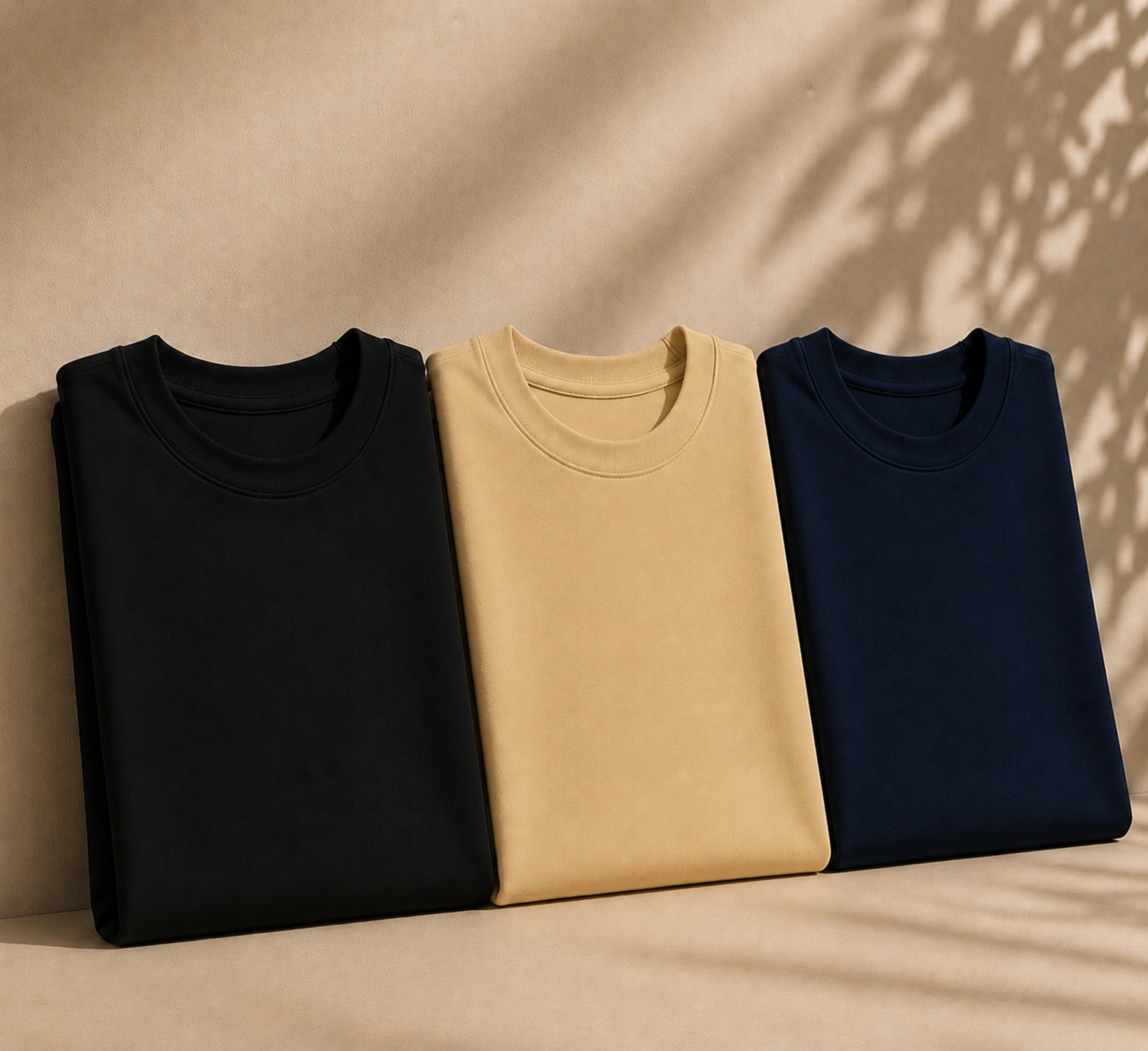 Pack of 3 – 240 GSM Heavy Cotton Oversized T-Shirts for Men | Thick, Durable, Premium Quality