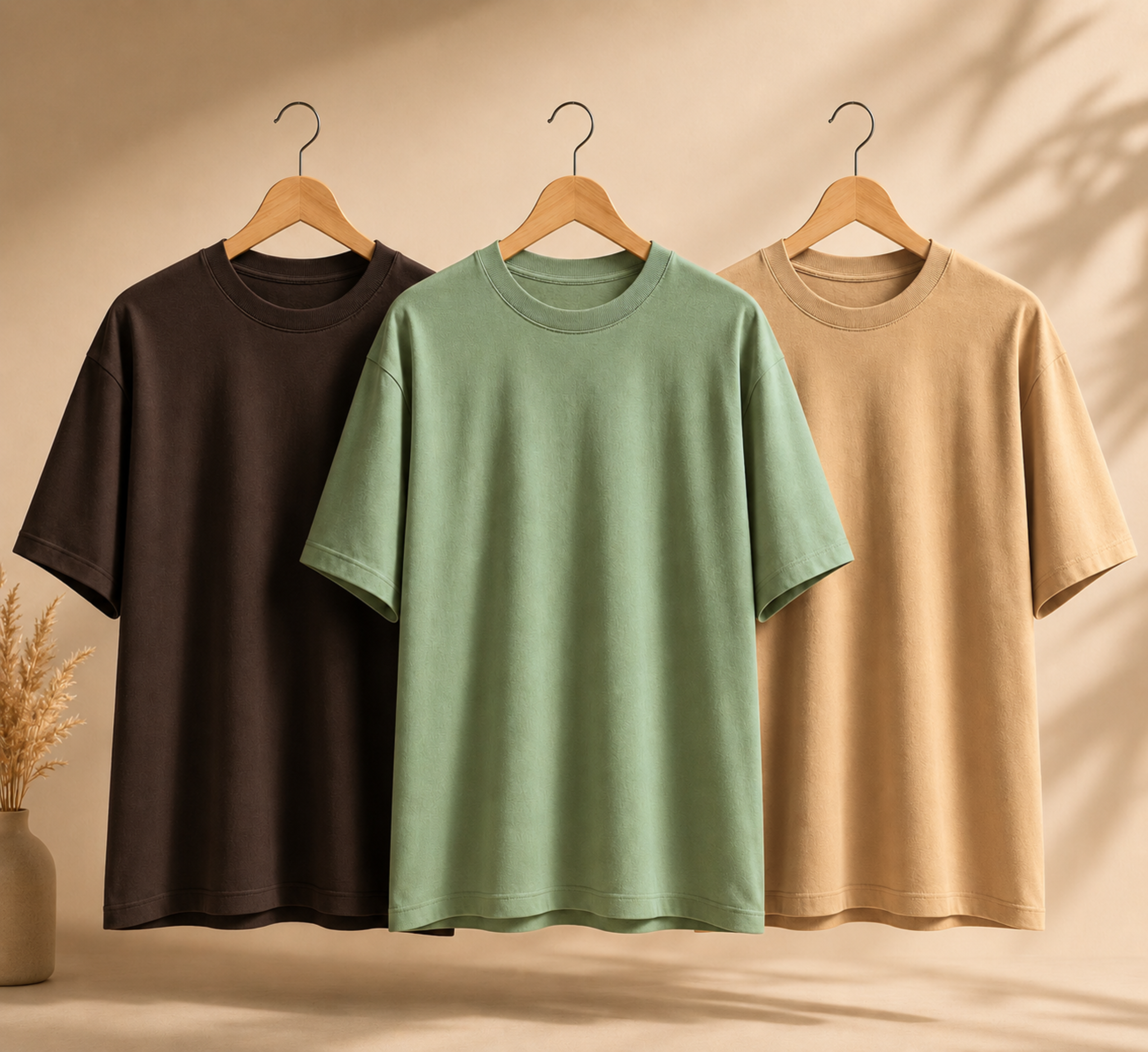 Pack of 3 Oversized T-Shirts – 210 GSM Pure Cotton Heavyweight T-Shirts | Soft, Breathable & Durable Daily Wear