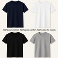 Premium Cotton T-Shirts Combo (Pack of 4) – Ultra-Soft, Breathable, and Durable Everyday Wear