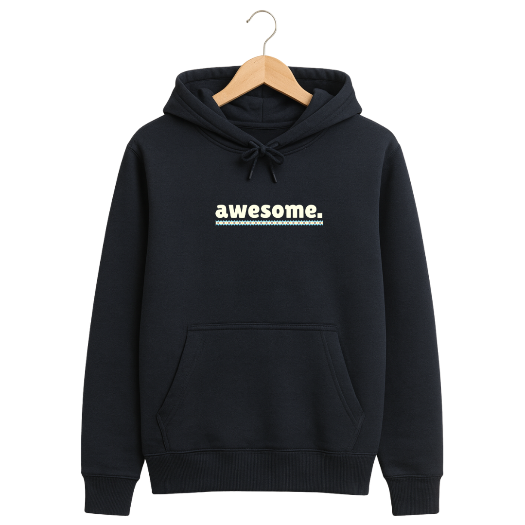 320 GSM Classic Fit Graphic Hoodie – Navy Blue | Cotton Rich