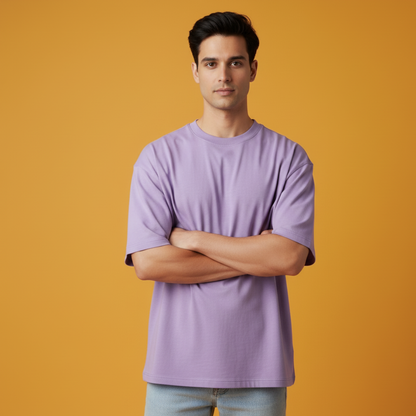 240 GSM French Terry Oversized T-Shirt – Super Combed 100% Cotton | Premium Heavyweight Comfort Fit
