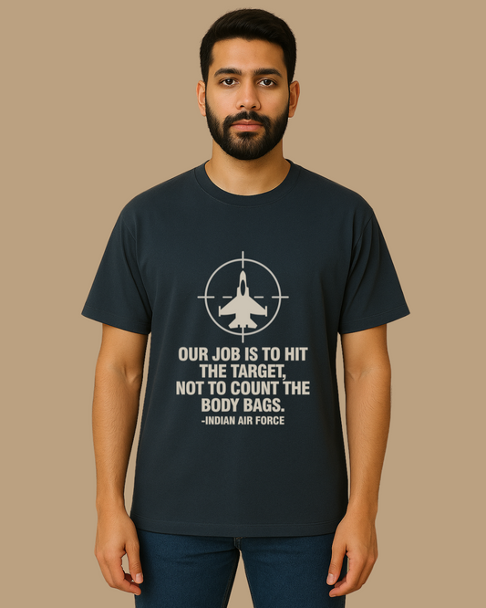 Navy Blue Oversized T-Shirt – Indian Air Force Graphic Tee (Unisex)