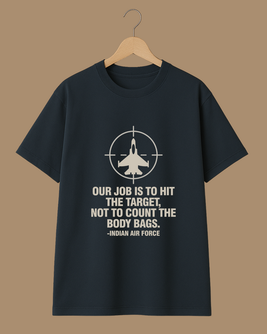 Navy Blue Oversized T-Shirt – Indian Air Force Graphic Tee (Unisex)
