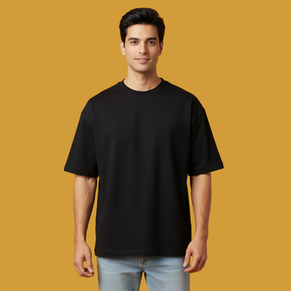 240 GSM French Terry Oversized T-Shirt – Super Combed 100% Cotton | Premium Heavyweight Comfort Fit