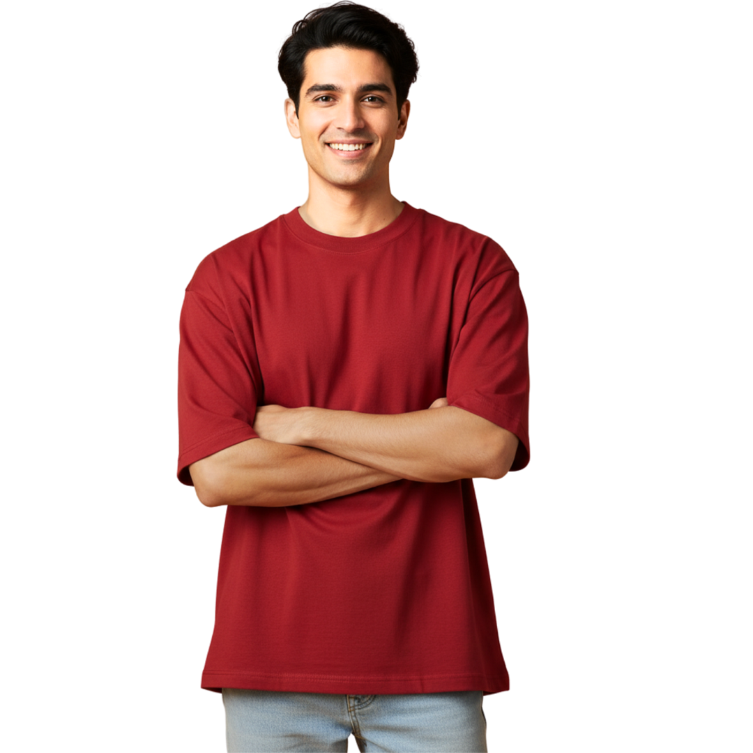 240 GSM French Terry Oversized T-Shirt – Super Combed 100% Cotton | Premium Heavyweight Comfort Fit