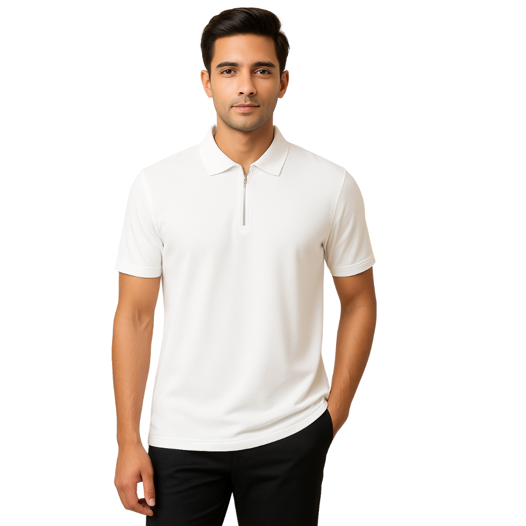 Pique Lycra – Half Zip Polo T-Shirt | 220 GSM Premium Matty-Lycra
