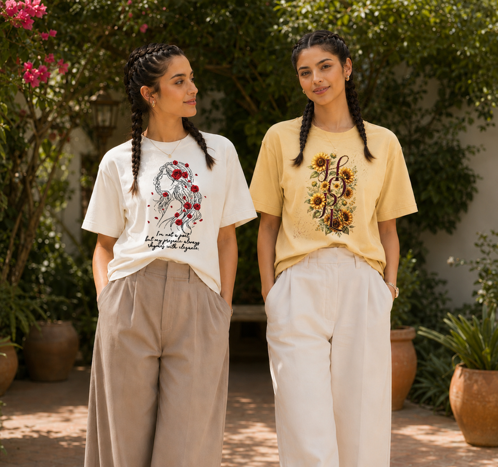 The Full Bloom- 210 GSM Tshirts Combo |Pack of 2|