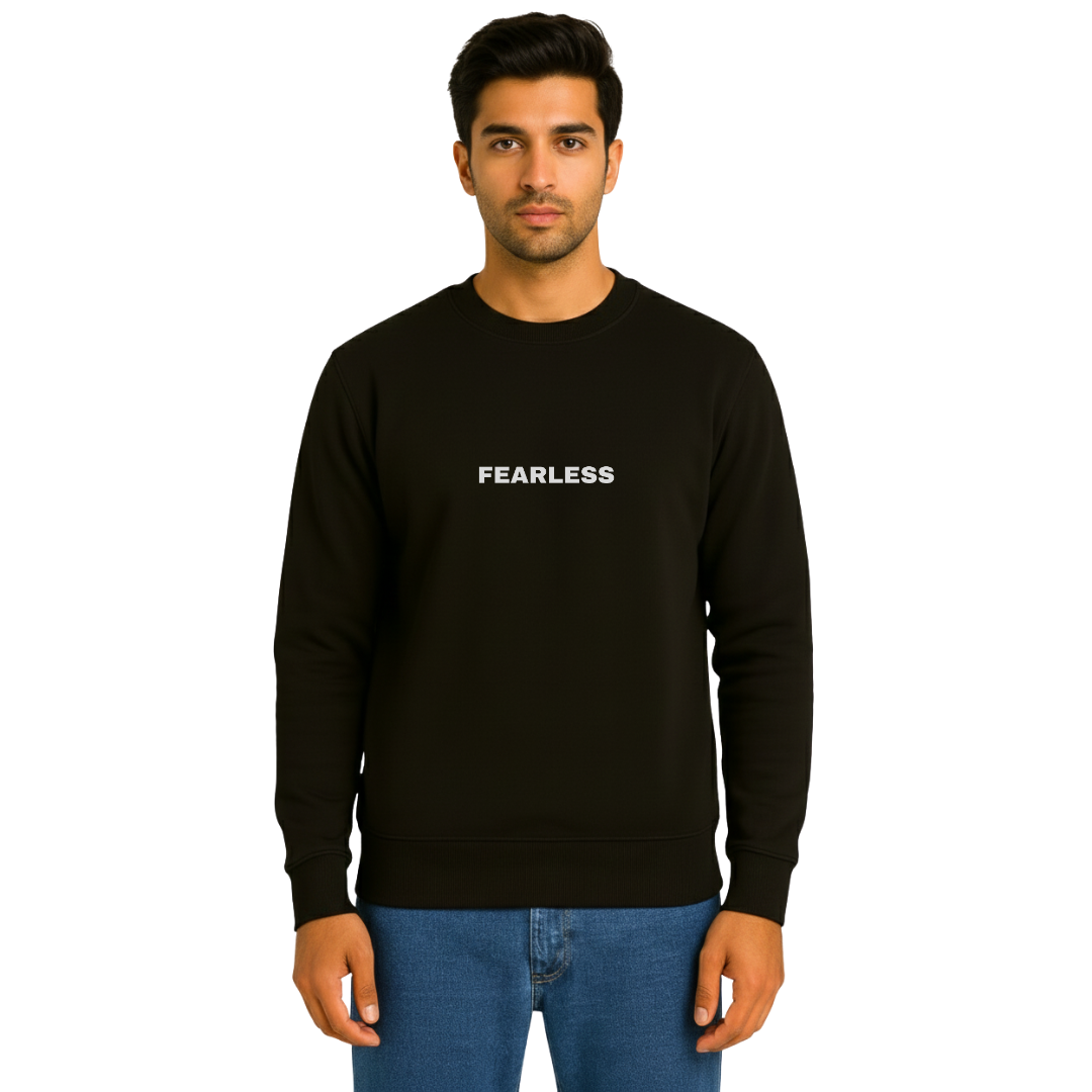 Heavyweight Graphic Sweatshirt – Black | 320 GSM Cotton Rich