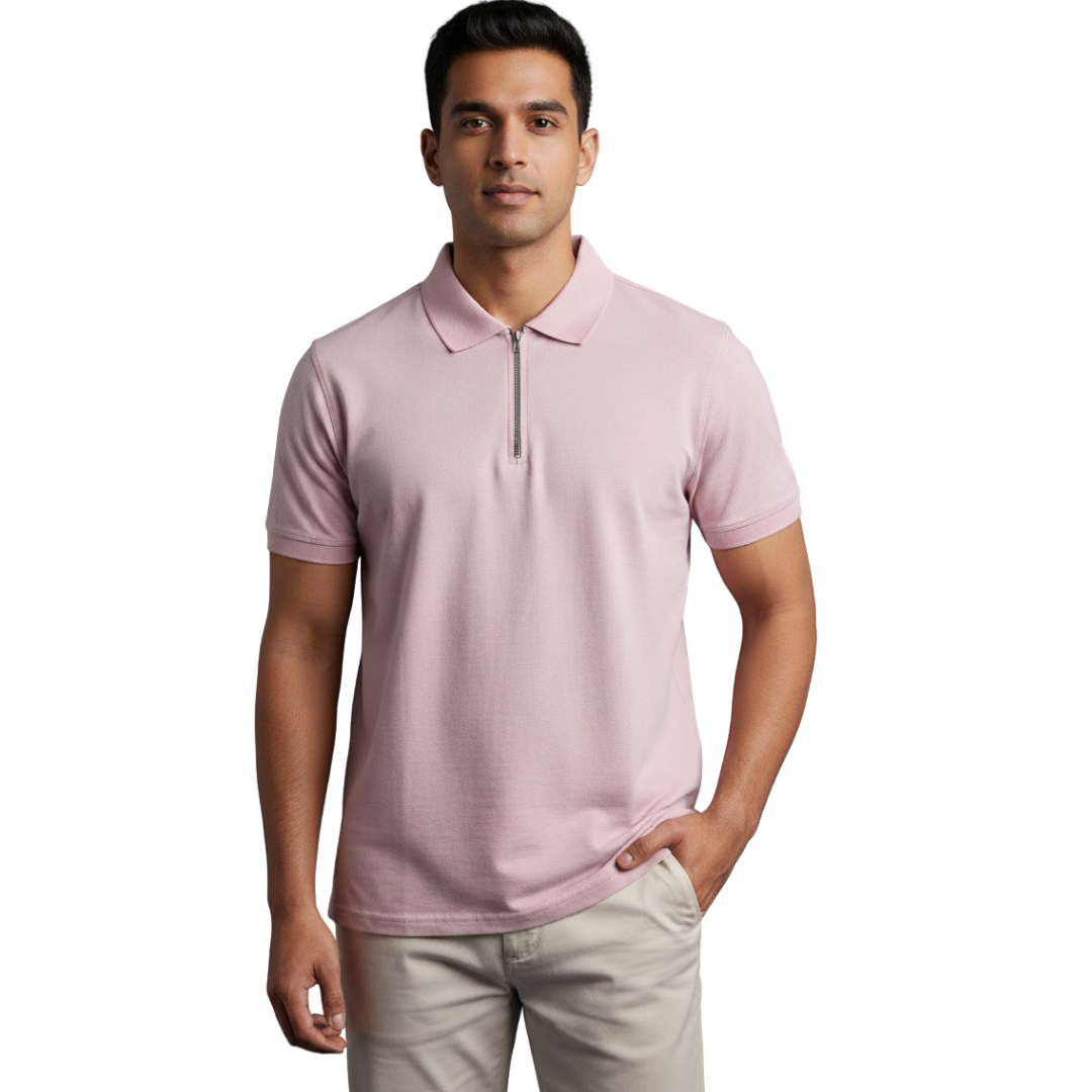 Pique Lycra – Half Zip Polo T-Shirt | 220 GSM Premium Matty-Lycra