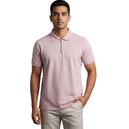 Pique Lycra – Half Zip Polo T-Shirt | 220 GSM Premium Matty-Lycra