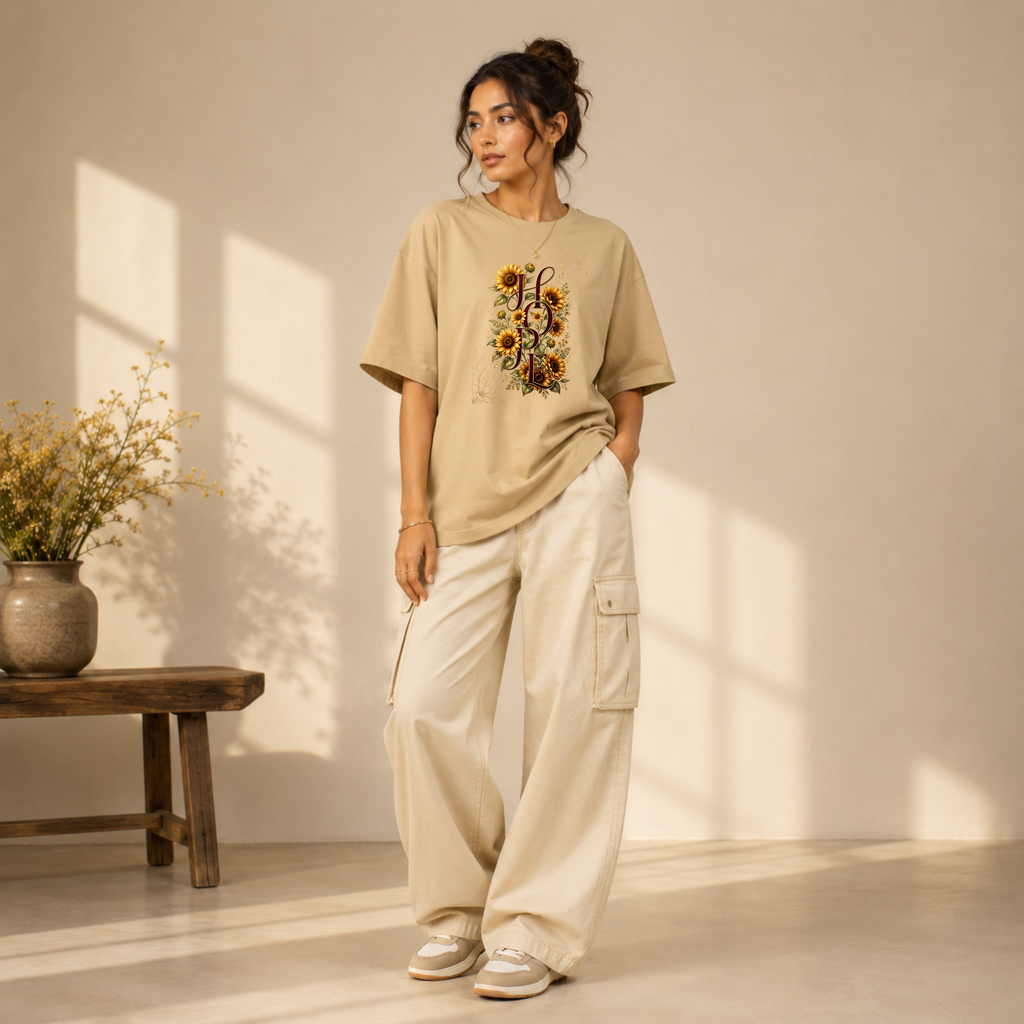 Premium 210 GSM Oversized T-Shirt – Pure Cotton | The Bloom Tee