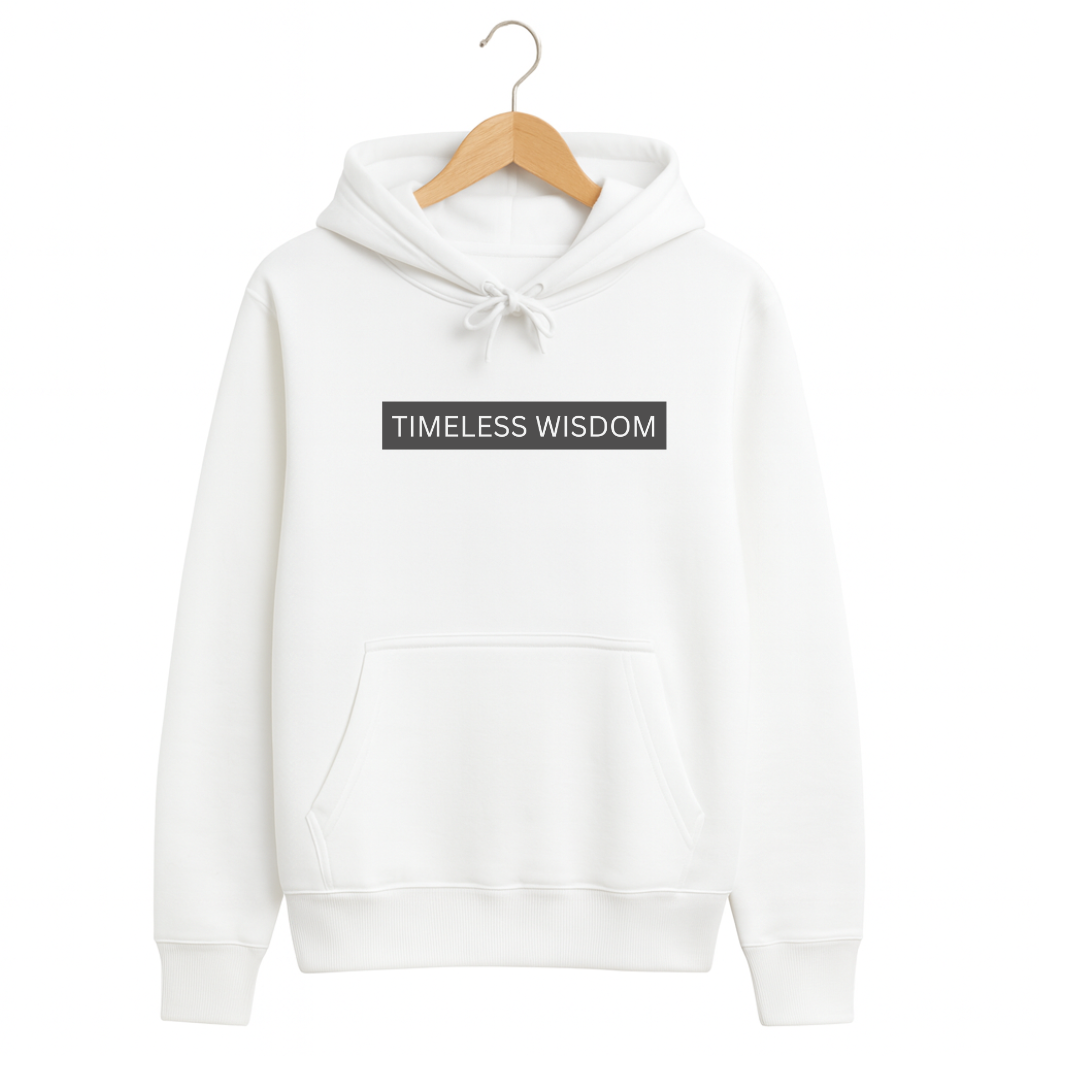 320 GSM Classic Fit Graphic Hoodie – White | Cotton Rich
