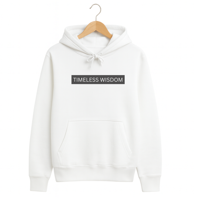320 GSM Classic Fit Graphic Hoodie – White | Cotton Rich
