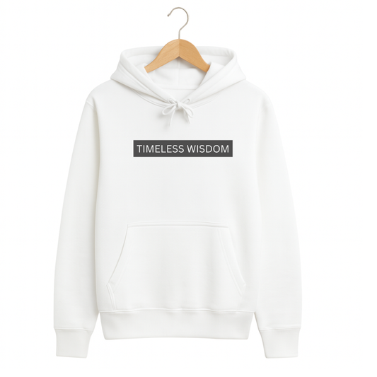 320 GSM Classic Fit Graphic Hoodie – White | Cotton Rich