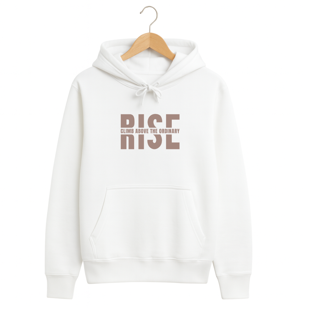 320 GSM Classic Fit Graphic Hoodie – White | Cotton Rich
