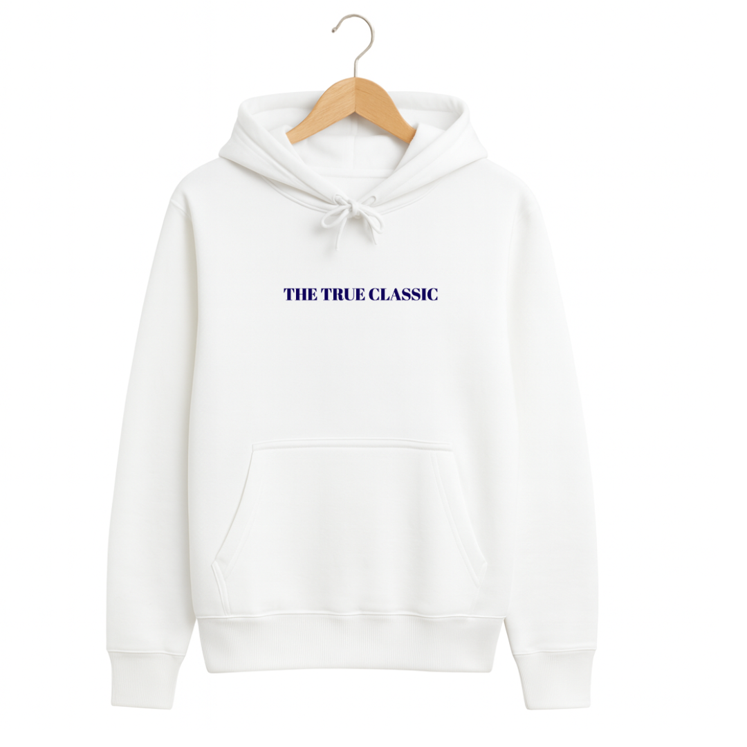 320 GSM Classic Fit Graphic Hoodie – White | Cotton Rich