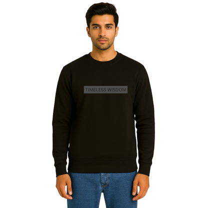 Heavyweight Graphic Sweatshirt – Black | 320 GSM Cotton Rich