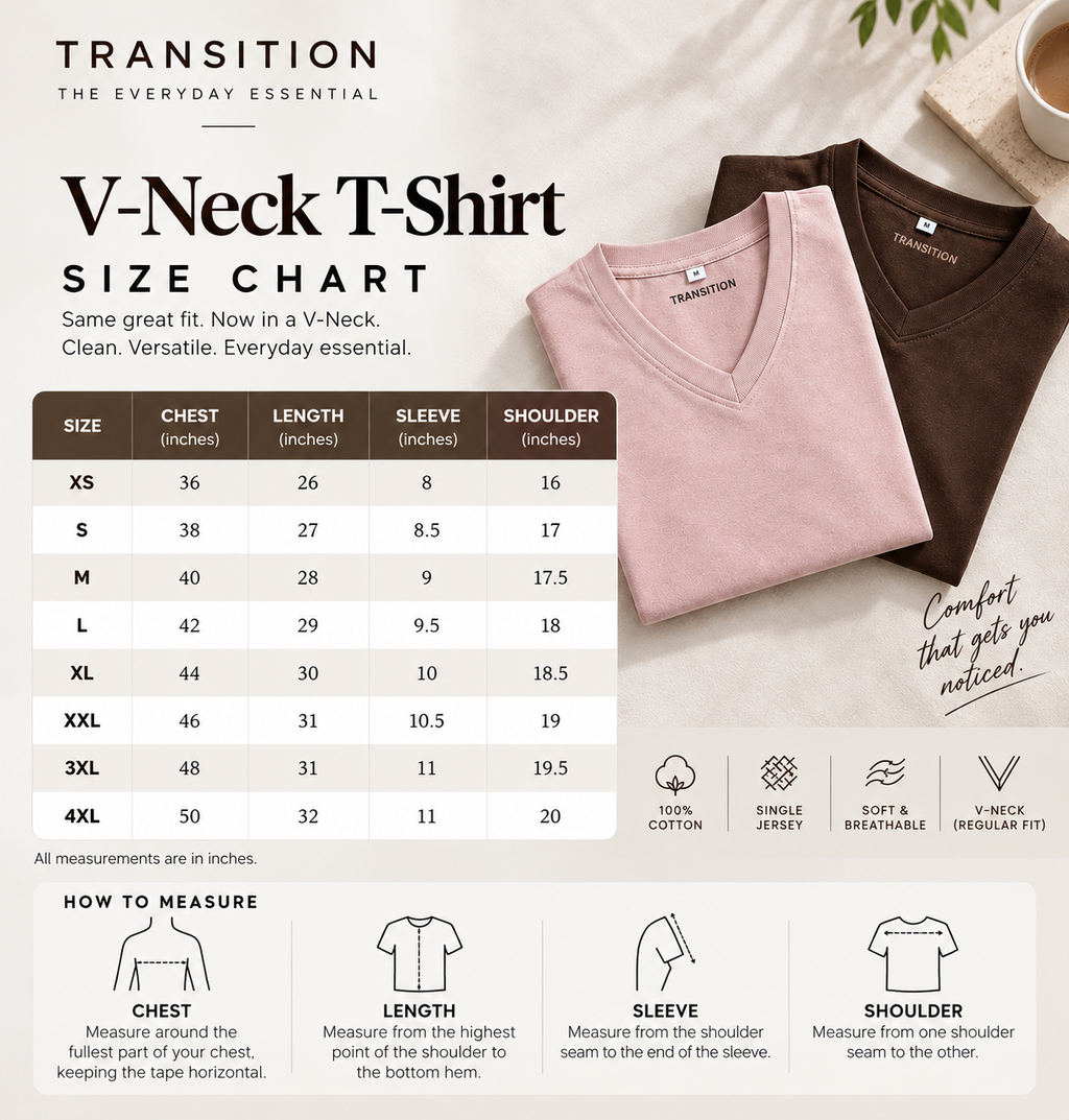 The Rosewood Duo | 210 GSM | Pure Cotton V-Neck T-Shirts